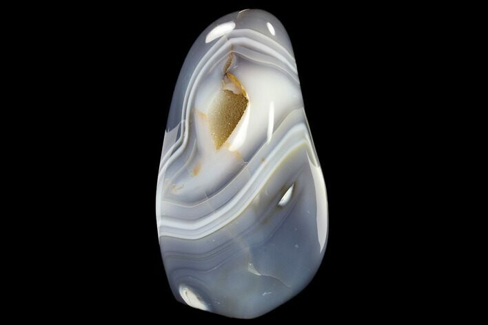 Polished, Free-Standing Blue Agate - Madagascar #114082